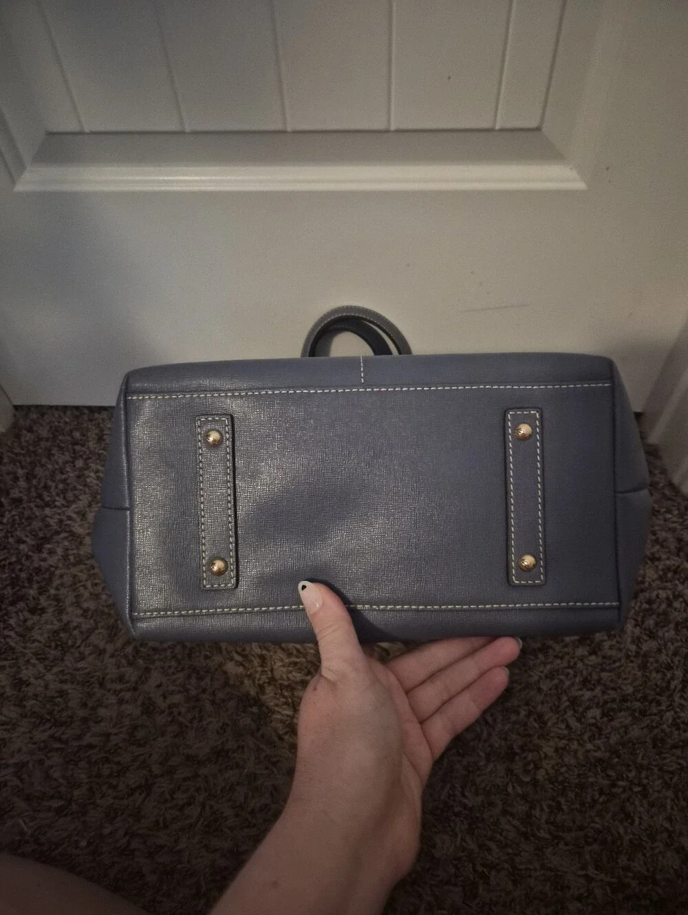 Like New Dooney and Bourke Grey Saffiano Leather Tote